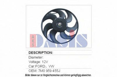 AKS DASIS 048710n -  Вентилятор, охлаждение двигателя